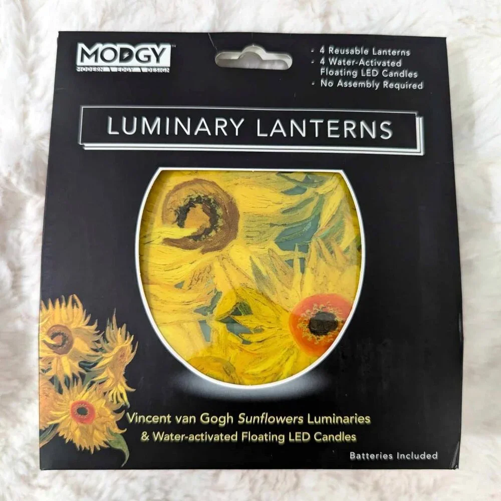 MODGY LUM3081 Vincent Van Gogh SUNFLOWERS LUMINARY SET - New